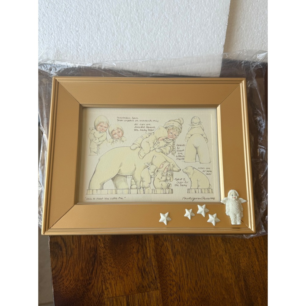 Department 56 Snowbabies Nice to Meet You Little One Picture Frame 1998 1999 y2k - Picture 5 of 7
